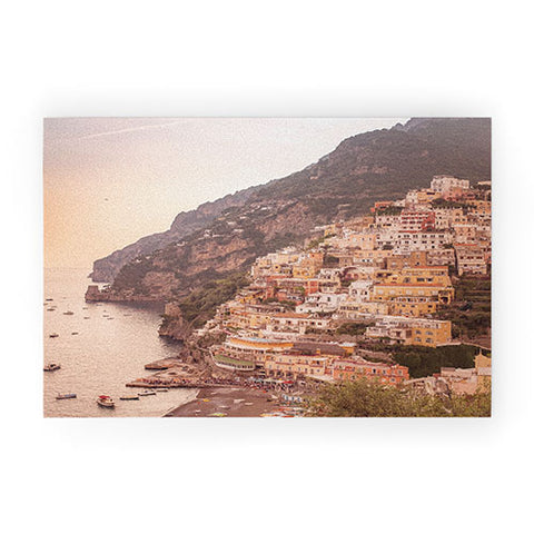 Ninasclicks Positano at sunset Amalfi Coast Welcome Mat