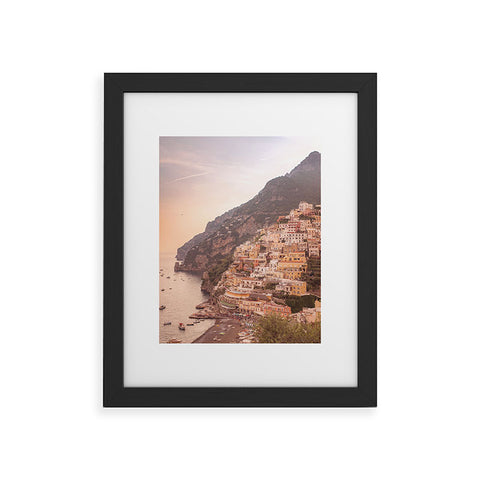 Ninasclicks Positano at sunset Amalfi Coast Framed Art Print