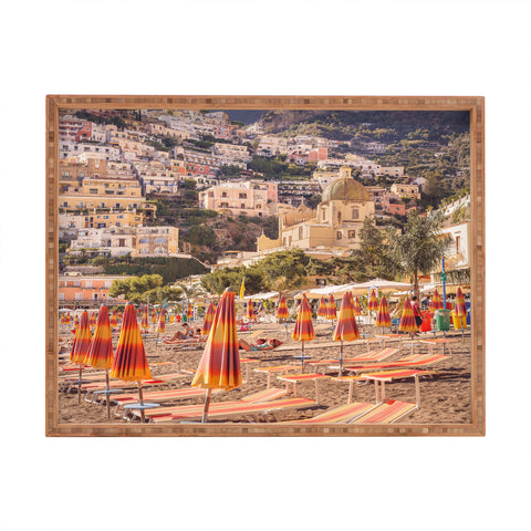 Ninasclicks Positano from the beach Rectangular Tray