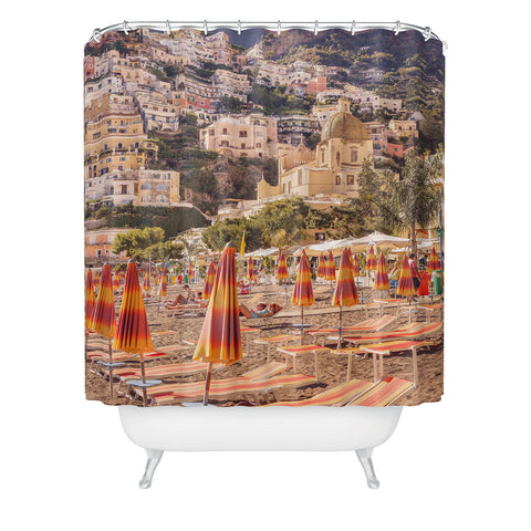 Ninasclicks Positano from the beach Shower Curtain