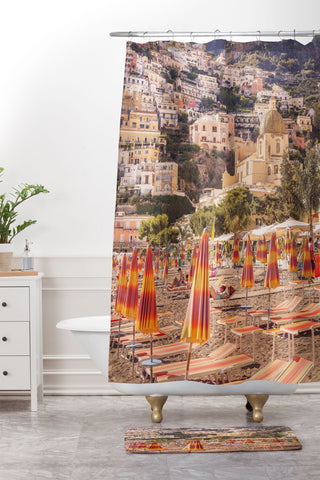 Ninasclicks Positano from the beach Shower Curtain And Mat