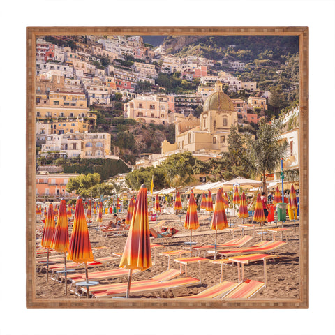 Ninasclicks Positano from the beach Square Tray