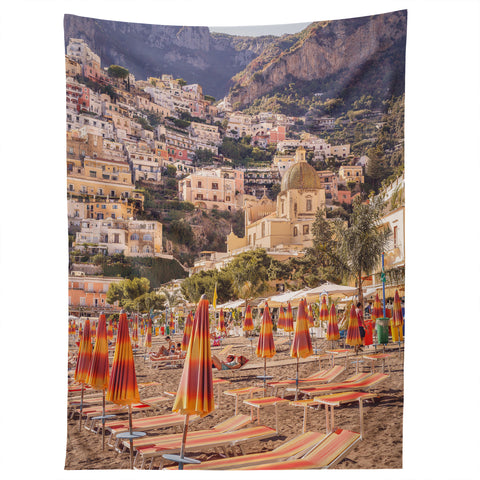 Ninasclicks Positano from the beach Tapestry