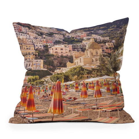 Ninasclicks Positano from the beach Throw Pillow