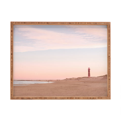 Ninasclicks The beach and the lighthouse Rectangular Tray