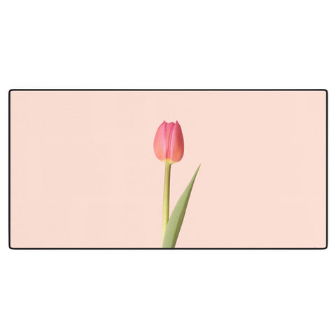 Ninasclicks The pink tulip Floral Desk Mat