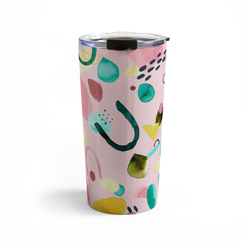 Ninola Design Abstract geo shapes Flower Travel Mug