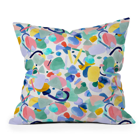 Ninola Design Abstract geometry dream Multicolored Outdoor Throw Pillow