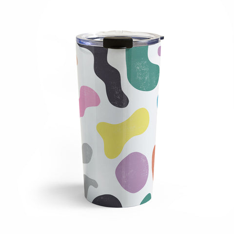 Ninola Design Abstract Memphis Shapes Red Travel Mug