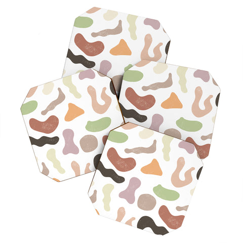 Ninola Design Abstract Memphis Terracota Coaster Set