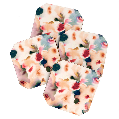Ninola Design Abstract watercolor Mineral Coaster Set