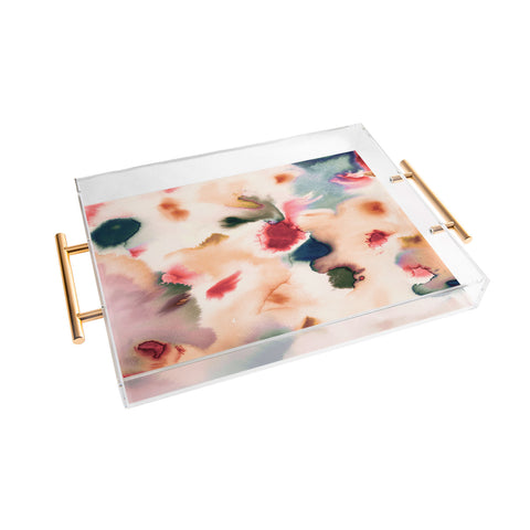 Ninola Design Abstract watercolor Mineral Acrylic Tray
