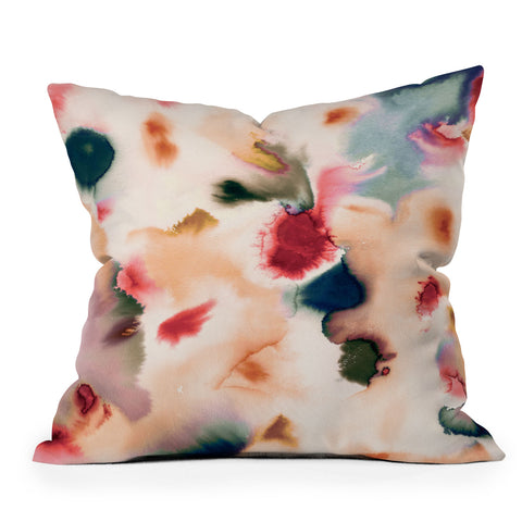 Ninola Design Abstract watercolor Mineral Outdoor Throw Pillow