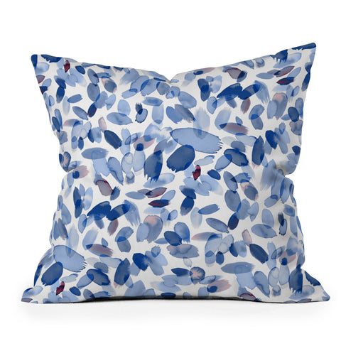 Ninola Design Abstract wintery petals blue Outdoor Throw Pillow