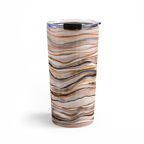 Ninola Design Agate Watercolor Terracota Travel Mug