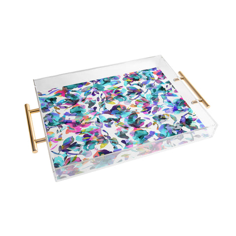 Ninola Design Aquatic flowers watercolor Acrylic Tray