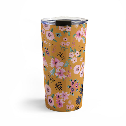 Ninola Design Artful little flowers yellow sunrise Travel Mug