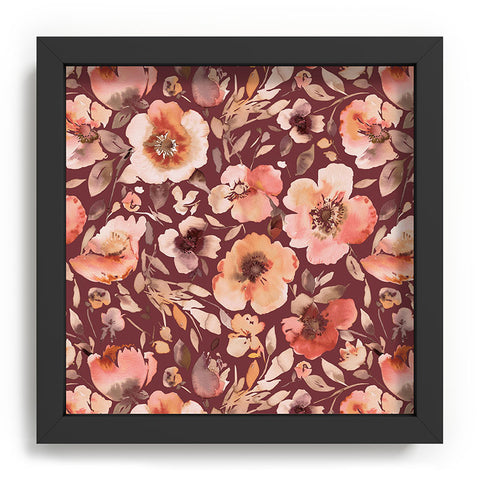 Ninola Design Artistic poppies Autumn Dark Red Recessed Framing Square