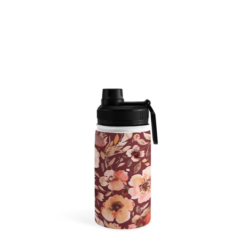 Ninola Design Artistic poppies Autumn Dark Red Water Bottle