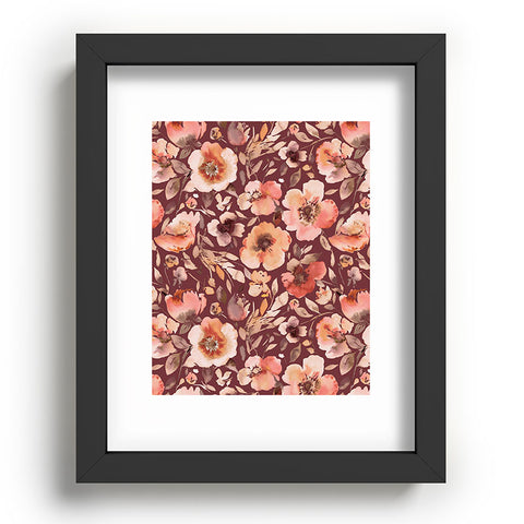 Ninola Design Artistic poppies Autumn Dark Red Recessed Framing Rectangle