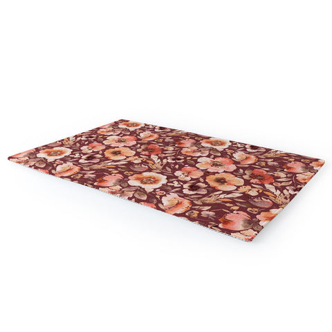 Ninola Design Artistic poppies Autumn Dark Red Area Rug