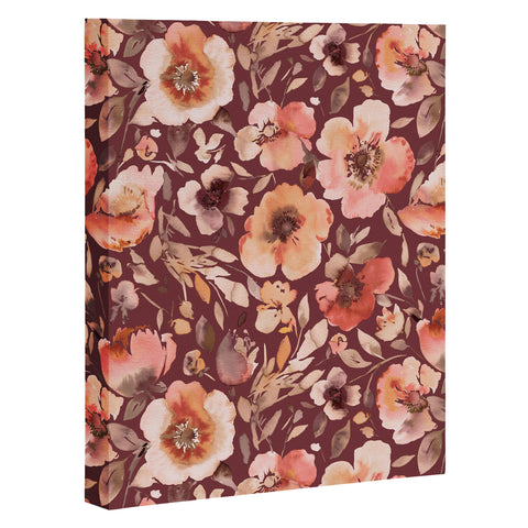 Ninola Design Artistic poppies Autumn Dark Red Art Canvas