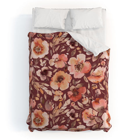 Ninola Design Artistic poppies Autumn Dark Red Duvet Cover