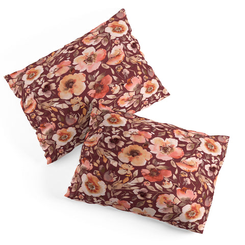 Ninola Design Artistic poppies Autumn Dark Red Pillow Shams