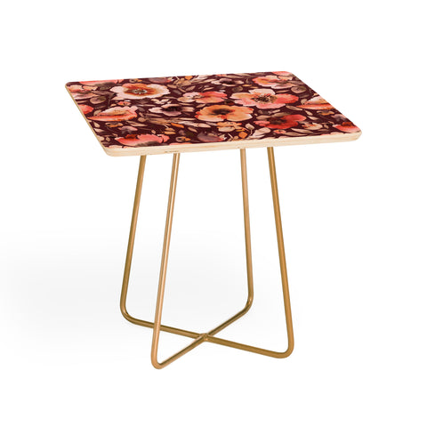 Ninola Design Artistic poppies Autumn Dark Red Side Table