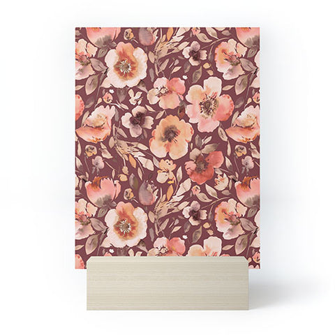 Ninola Design Artistic poppies Autumn Dark Red Mini Art Print