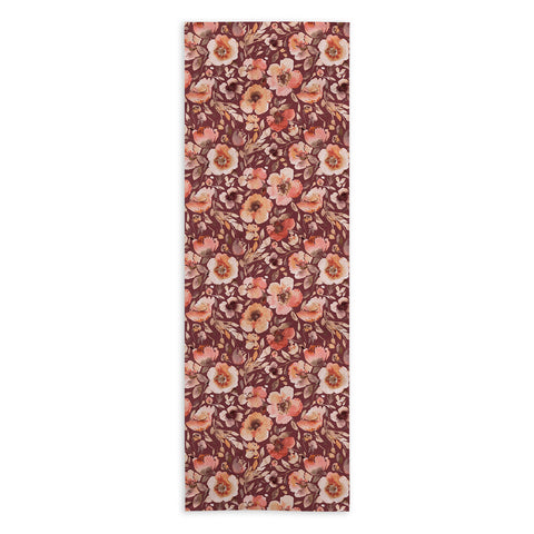 Ninola Design Artistic poppies Autumn Dark Red Yoga Towel