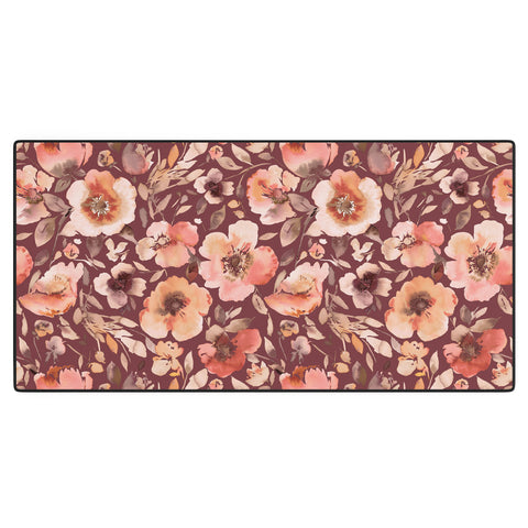 Ninola Design Artistic poppies Autumn Dark Red Desk Mat