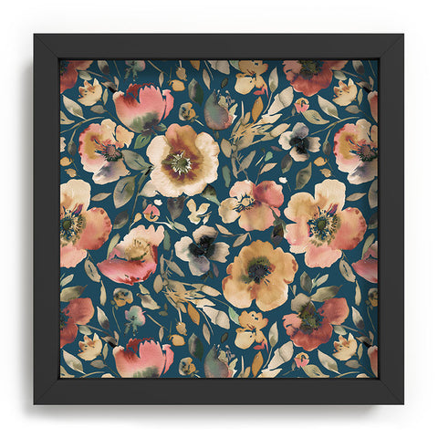 Ninola Design Artistic Poppies Midnight Blue Recessed Framing Square