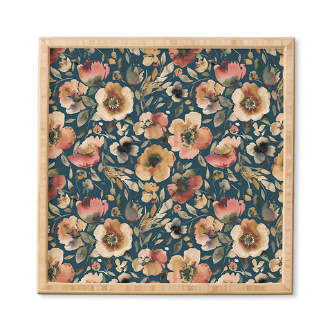 Ninola Design Artistic Poppies Midnight Blue Framed Wall Art
