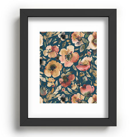 Ninola Design Artistic Poppies Midnight Blue Recessed Framing Rectangle