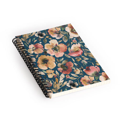 Ninola Design Artistic Poppies Midnight Blue Spiral Notebook