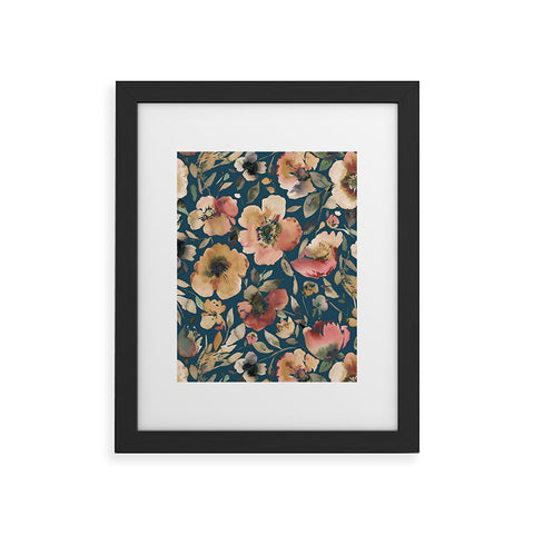 Ninola Design Artistic Poppies Midnight Blue Framed Art Print