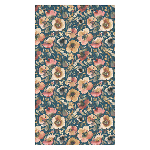 Ninola Design Artistic Poppies Midnight Blue Tablecloth
