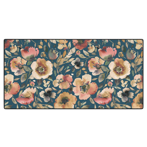 Ninola Design Artistic Poppies Midnight Blue Desk Mat