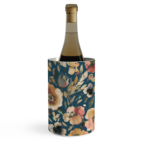 Ninola Design Artistic Poppies Midnight Blue Wine Chiller