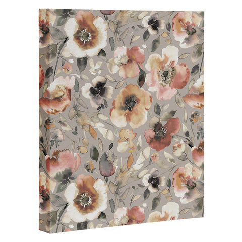 Ninola Design Artistic Poppies Neutral Grey Art Canvas
