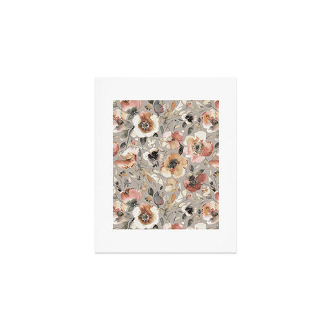 Ninola Design Artistic Poppies Neutral Grey Art Print