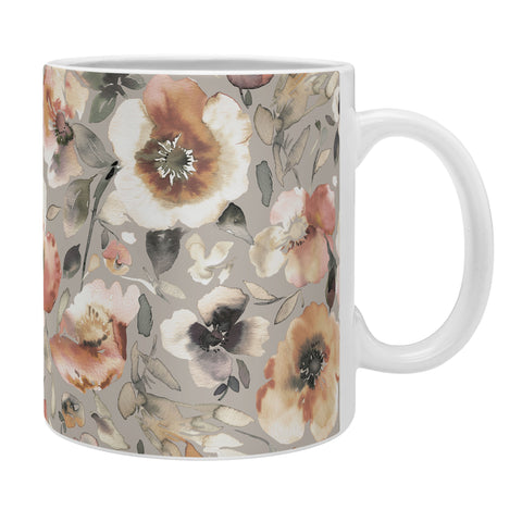 Ninola Design Artistic Poppies Neutral Grey Coffee Mug