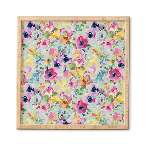 Ninola Design Artistic Summer Floral Color Framed Wall Art