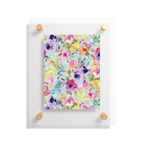 Ninola Design Artistic Summer Floral Color Floating Acrylic Print