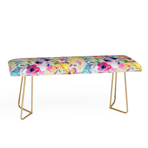 Ninola Design Artistic Summer Floral Color Bench
