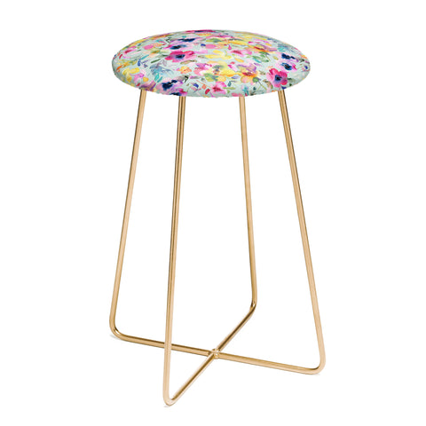 Ninola Design Artistic Summer Floral Color Counter Stool