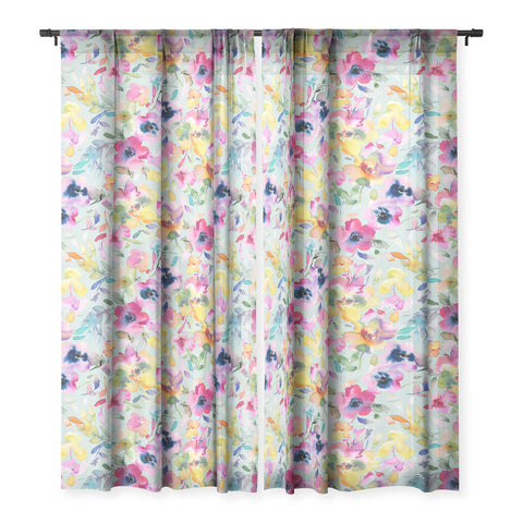 Ninola Design Artistic Summer Floral Color Sheer Non Repeat
