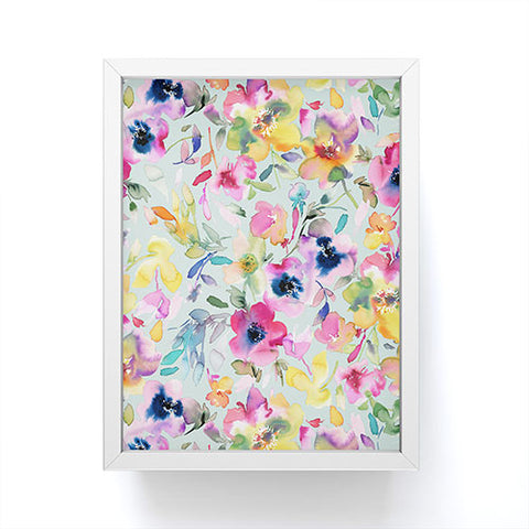 Ninola Design Artistic Summer Floral Color Framed Mini Art Print