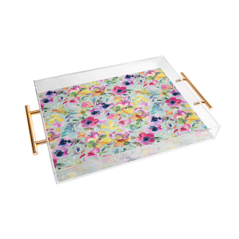 Ninola Design Artistic Summer Floral Color Acrylic Tray